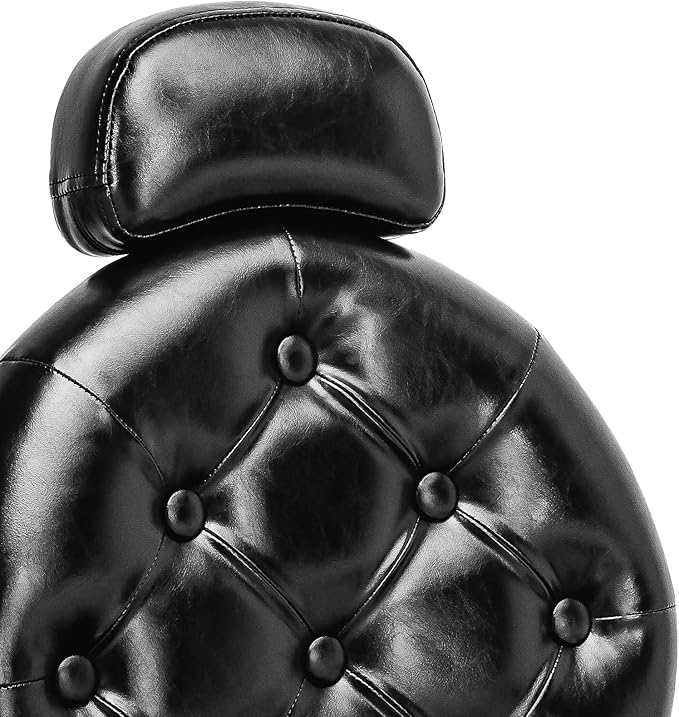 OmySalon Vintage Barber Chair All Purpose Heavy Duty, Hydraulic Recline Salon Beauty Styling Chair Retro, 360 Degree Swivel for Hair Stylist Tattoo, Round Base, Tufted Button