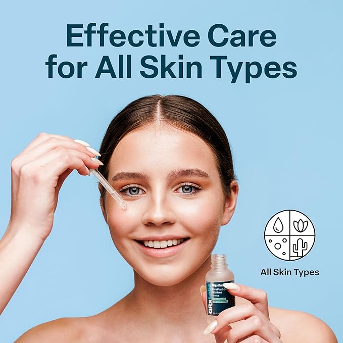 QRxLabs Squalane Oil for Face & Organic Vitamin E Oil - 2 Fl Oz, Unscented - Body & Hair Care - Fine Line & Wrinkle Treatment