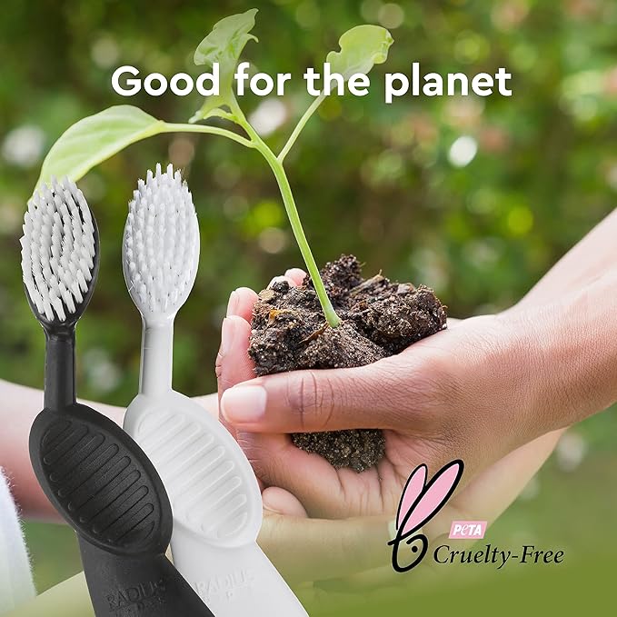 RADIUS Flex Brush Toothbrush Designed to Improve Gum Health & Reduce Gum Issues - Right Hand - Purple/Watermelon/Mint Green - Pack of 3