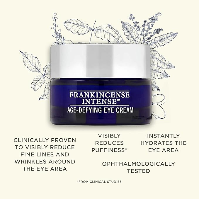Neal's Yard Frankincense Intense Age Defying Eye Cream with Green Tea & Plant-Based Peptides, Smoothes Fine Lines & Wrinkles, Cruelty-Free,15g