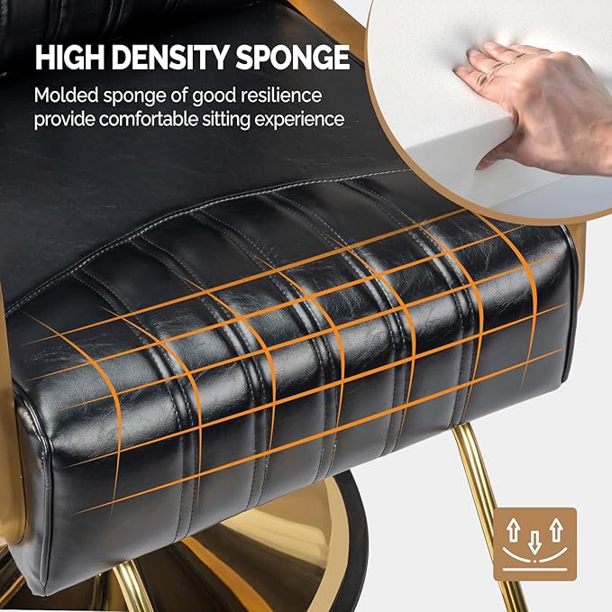 OmySalon Salon Chair for Hair Stylist, Reclining Barber Chair Hairdressing Styling Chair with Adjustable headrest, Beauty Shampoo Barbershop Furniture