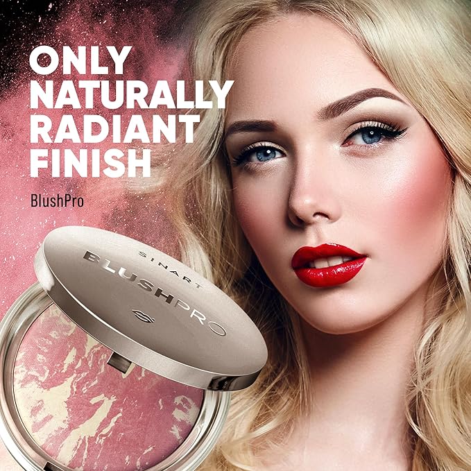 Baked PRO Blush. Brighten Lighting Highly Glow Marbleized Blush. Lightweight Shimmery Satin Face Makeup. Cruelty-Free. Shape, Contour & Highlight Face (B2)