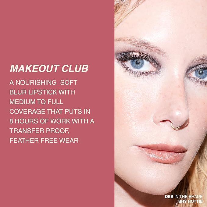 Freck Beauty MAKEOUT CLUB Soft Blur Lipstick – Medium-to-Full Coverage, 8-Hour Wear, Transfer-Proof, Buildable Soft Matte Finish, Wearable Color for All Skin Tones | FRECK RUST (Rust Orange Red)