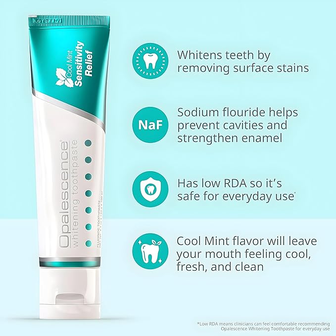 Opalescence Whitening Toothpaste for Sensitive Teeth (12 Pack) - Oral Care, Mint Flavor, Gluten Free - 5167-12