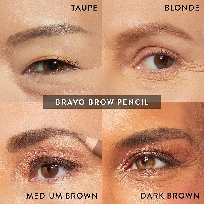 LAURA GELLER NEW YORK Bravo Brows Soft Pencil + Brush, Medium Brown