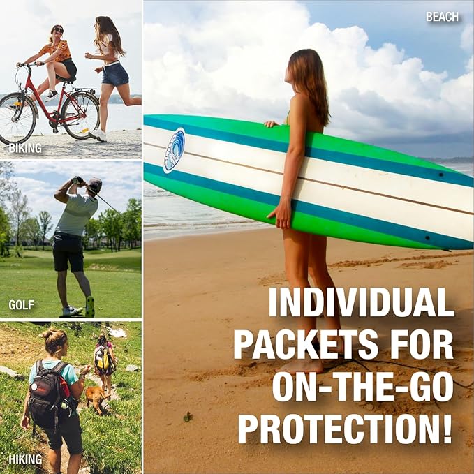 CoreTex Sun X 30+ SPF Individual Sunscreen Packets Travel Size (10ct. with Carrying Case) - Free of Parabens, Oxybenzone, Octinoxate - Broad Spectrum (UVA/UVB) Sunscreen - Water Resistant up to 80 Min