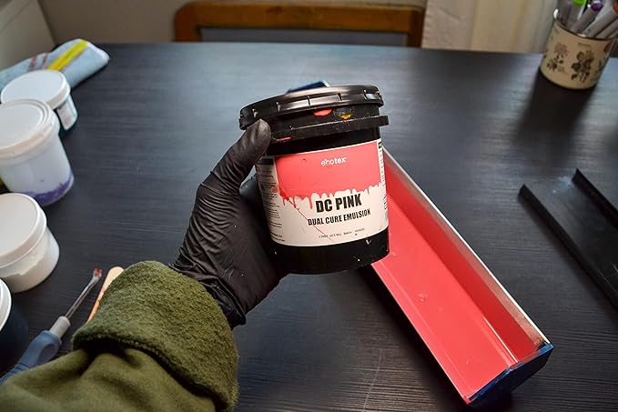 Ecotex® DC Pink Screen Printing Emulsion (Gallon - 128oz.) Diazo Required Photo Emulsion for Silk Screens and Fabric - for Screen Printing Plastisol Ink and Water Based Ink, Screen Printing Supplies
