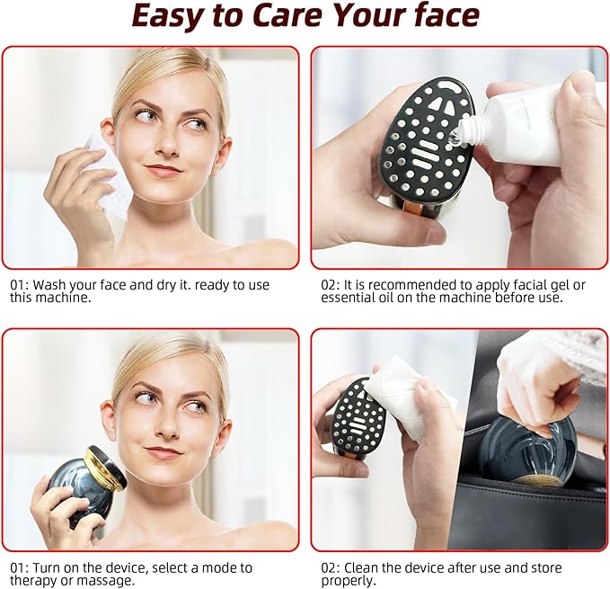 Microcurrent Multifunctional Facial Device, Smart Photon Micro-Current Device Electric Face Lift Light Therapy Skin Care Beauty Machine