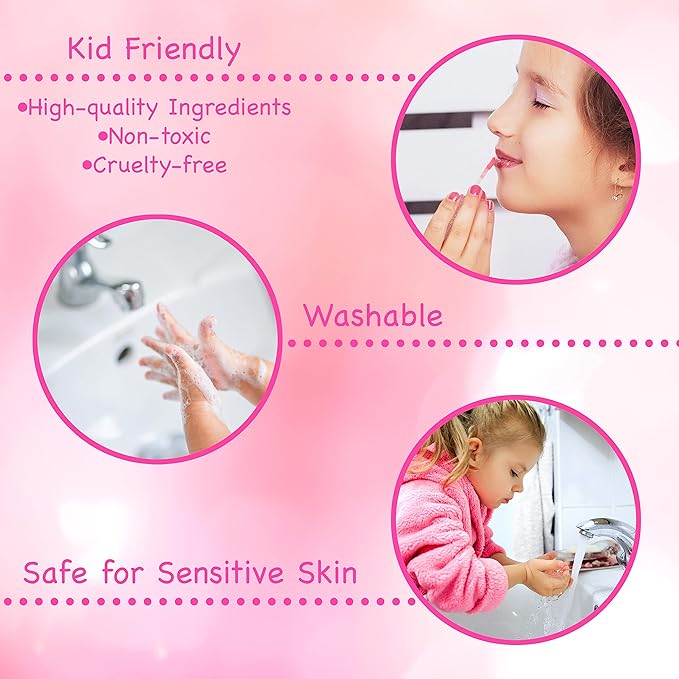 Always Win Glisten & Glitter Makeup Palette 10 Color Eyeshadow Palette & Blush Makeup Novelty Beauty Set, Fold Out Compact with Mirror, Washable, Non-Toxic