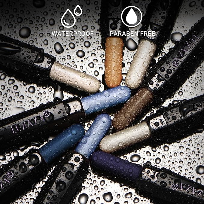 Blue Eyeshadow Stick Makeup 6PCS Set, Dark Blue Brown Metallic Shimmer Matte Cream Eye Shadow Eyeliner Brightener Pencil Crayon - JEANS BLUE