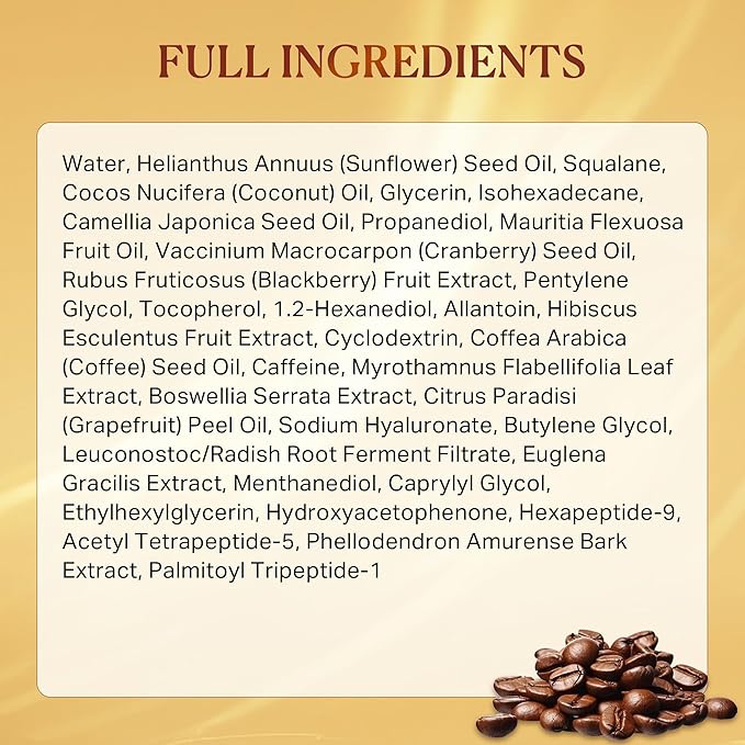 depology Caffeine Body Firming Serum Oil – Non-greasy Hydrating Body Glow Dual-Phase Oil for Dry, Aging Skin with Gua Sha Tool – Skin Tightening Oils with Squalane, Camellia & Caffeine – 5.07 fl oz