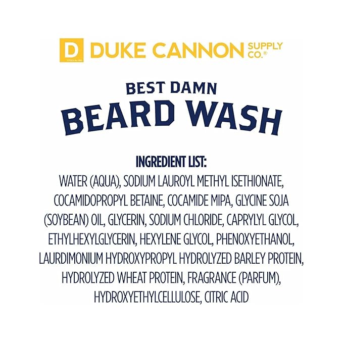 Duke Cannon Supply Co. Beard Wash Citrus Hefeweizen, 6 Fl Oz - Made with Plant-Based Ingredients to Strengthen, Rejuvenate, Soften and Condition