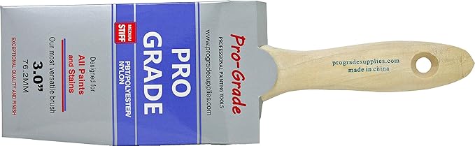 12PK 3 inch Flat Brush Premium Wall/Trim House Paint Brush Set for Professional Painter and Home Owners Painting Brushes for Cabinet Decks Fences Interior Exterior & Commercial Paintbrush.