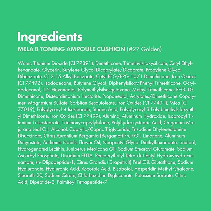 Easydew Mela B Toning Ampoule Cushion - 2-in-1 Korean Skin Care & Face Beauty Makeup - Age-Defying Full Coverage Cushion Foundation with Niacinamide & Hyaluron-Vital C 0.45 oz (#27 Golden)