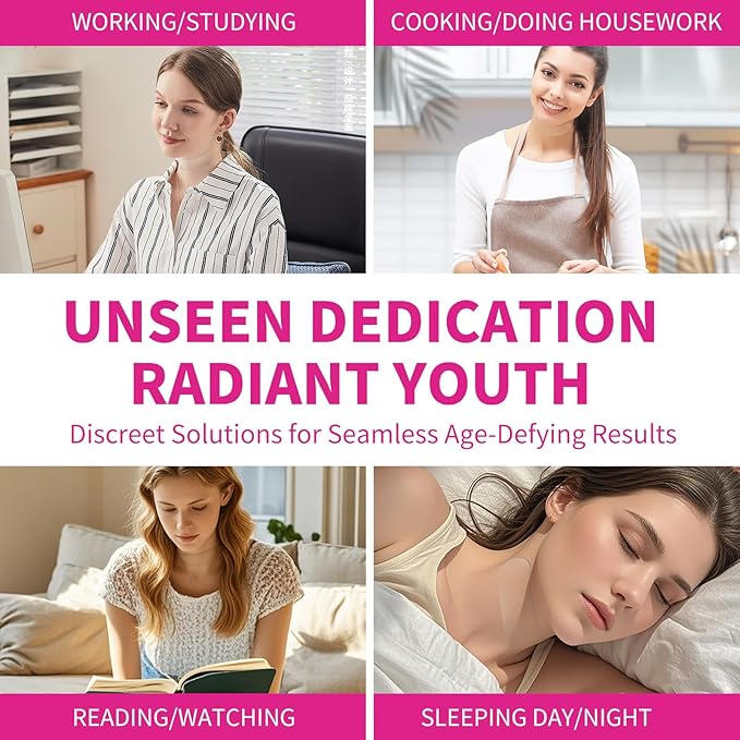 HUAFA 3PCS Silicone Neck Wrinkle Patches, Overnight Reusable Silicone Smoothing Pads, Reusable Anti-Aging Pads for Smoothing & Firming (1.5-Mo Supply)