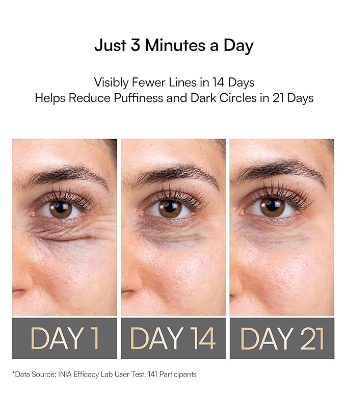 INIA Red Light Therapy for Face, 4-in-1 Beauty Device with Heat, Vibration, Massage & Red Light for Dark Circles, Puffiness & Skin Firming