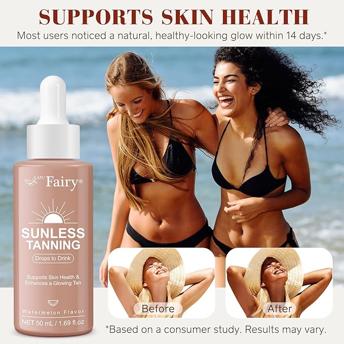 Tanning Drops to Drink - Sunless Tanning Drops To Drink - Bronze Tanning for Face and Body, Promotes Healthy Skin, Suitable for All Skin Types