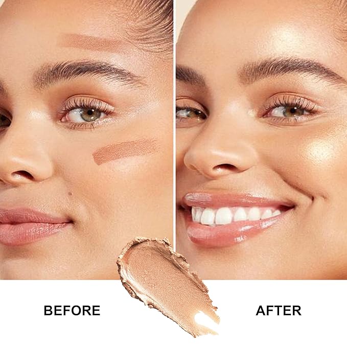 FV Cream Highlighter Stick, Blendable & Long Lasting Highlight Stick with Natural Finish, Shimmer Face Highlighter Makeup for Glowing Skin & Eyeshadow, Cruelty-free, 03 Champagne