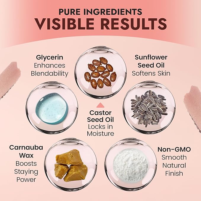 Organic Blush Tube, Moscato - 100% Natural Vegan Cream Blush Sticks, Multi-Use Bronzer, & Highlighter for Lips, Cheeks & Eyes, Buildable Shimmer, Gluten-Free, Paraben-Free, Made in USA