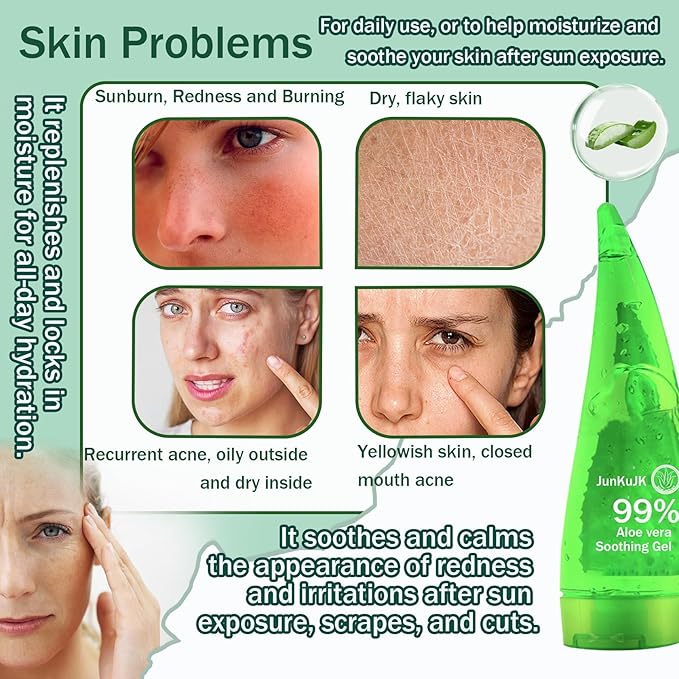 99% Purity Aloe Vera Gel,260ml - Hydrating Aloe Vera Gel for Face and Skin,No Sticky Moisturizing Aloe Gel A
