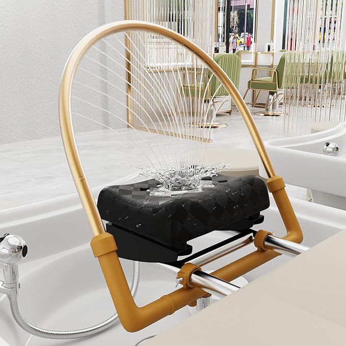 Hair Washing Head Spa Stationary Massage Table with Water Cycle & Fumigation Salon Equipment for Beauty Head Spa Physical Therapy Massage, Wood Frame, PU Leather - Beige Gray