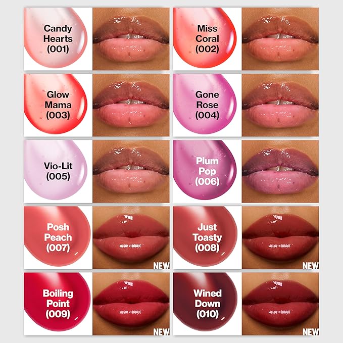 REVLON Super Lustrous Glimmer Lip Oil, Moisturizing & Tinted, Shiny Finish, Made with Plant-Based Squalane, 008 Just Toasty, 0.13 fl oz