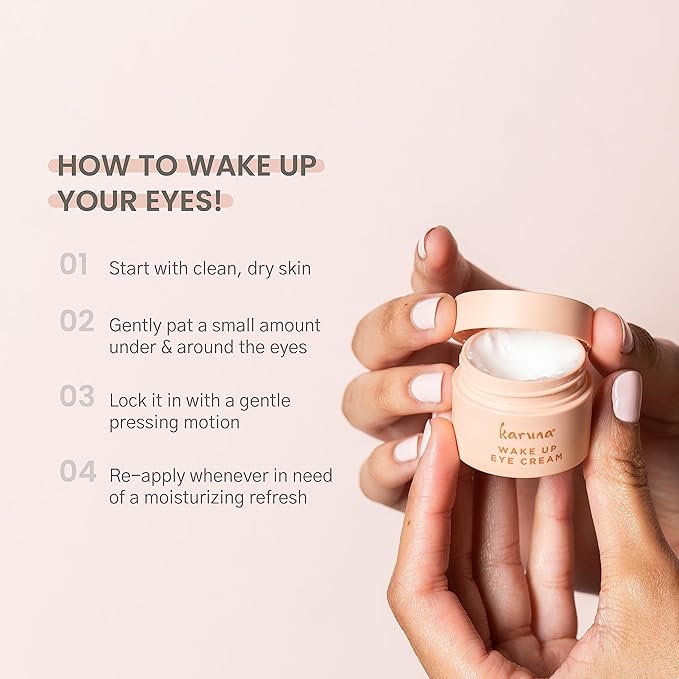 Karuna - Wake Up Eye Cream with Coffee Cherry & Tri-Peptides, Caffeine Eye Cream, Under Eye Brightener, Anti Aging Serum, Moisturizer for Puffiness, Boost Collagen for Fine Lines & Dark Circles, 15 ml