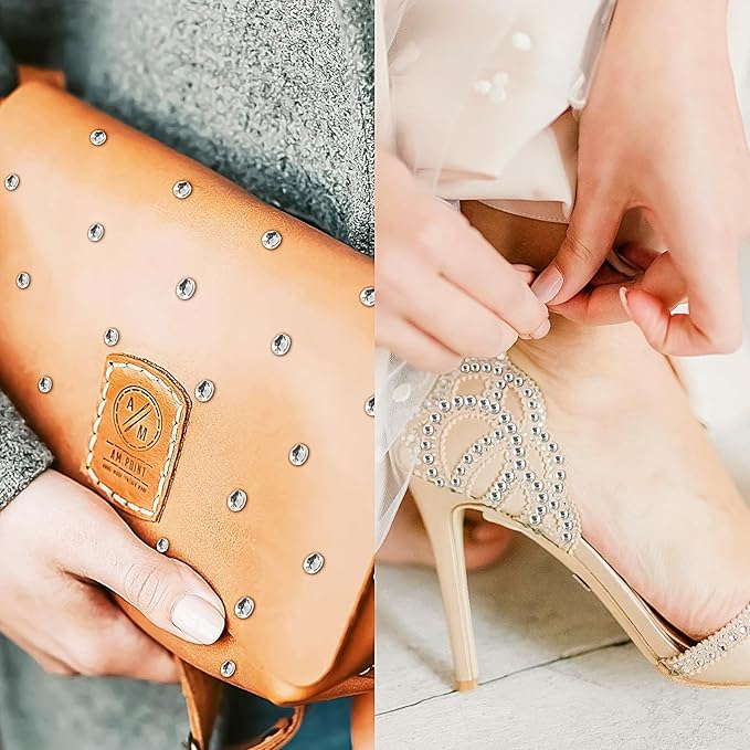 975Pcs Face Gems Hair Gems, Self-Adhesive Face Jewels Eye Jewels Rhinestones 3/4/5/6 mm DIY Face Gems Stick on, Hair Body Rhinestones Gems Crystals Pearls for Face Makeup, Crafts (gem_White)