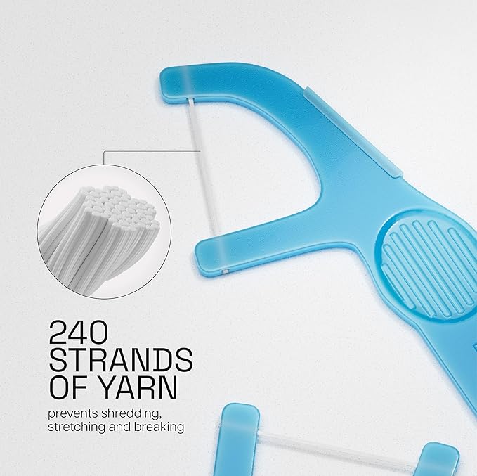 REACH Dental Floss Picks, Mint, Plaque Remover for Teeth, for Hard to Reach Areas, Easy Grip Handle, Comfortable Multi-Use Flosser for Adults, Oral Care, PFAS Free, 90 Count