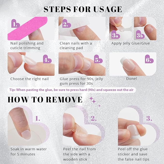 Press on Nails Short 5 Styles, Jofay Fashion 160Pcs Summer Cat Eye Press on Nails for Women, Reusable Opaque Gel Fake Nails, Square Glue On Nails in 16 Sizes, Blooming Flowers