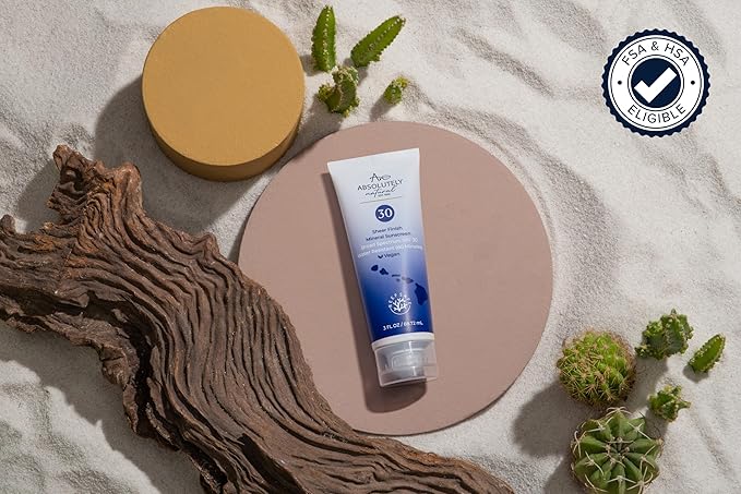 Absolutely Natural - SPF 30 Mineral Sunscreen - Broad Spectrum Water Resistant Moisturizer Lotion For Body & Face - With Non-Nano Zinc Oxide, Vitamin E, & Antioxidants - Made in USA, 3 Oz