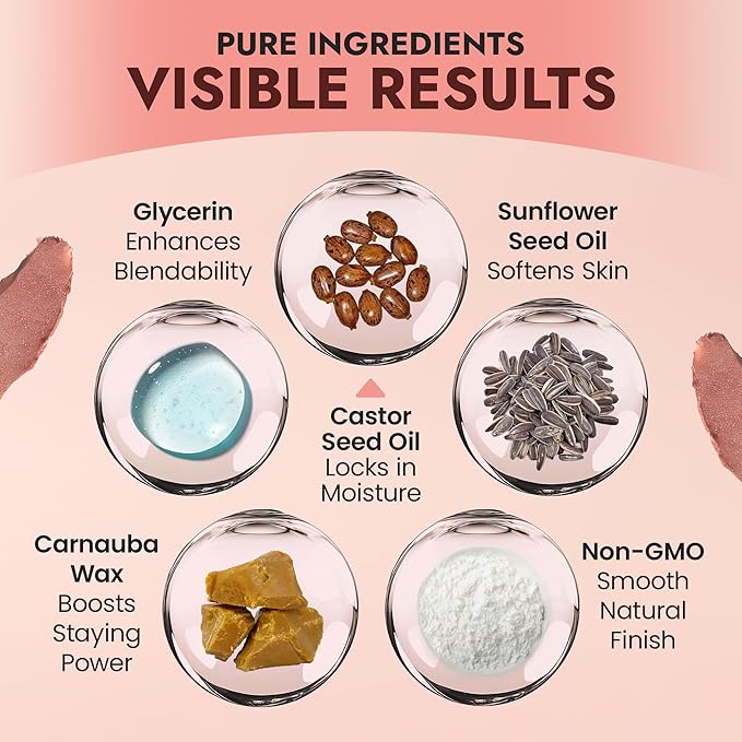 BaeBlu - Organic Blush Tube, Sangria - 100% Natural Vegan Cream Blush Sticks, Multi-Use Bronzer, & Highlighter for Lips, Cheeks & Eyes, Buildable Shimmer, Gluten-Free, Paraben-Free, Made in USA