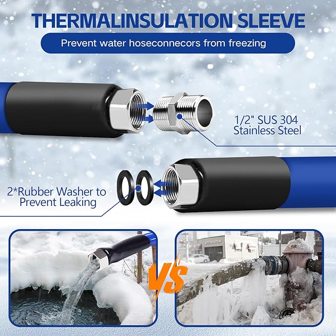 15FT Heated Water Hose for Rv,Heated Drinking Water Hose Antifreeze to -45°F,Great Rv Accessories for Campers,Livestock,Agriculture,Lead and BPA Free