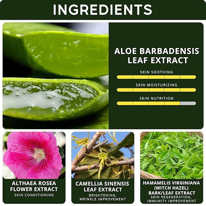 98% Aloe Vera Gel for Face, Skin and Hair - 16.9 oz / 500ml - Pure Aloe Vera Gel for Sunburn Relief - After Sun Care - Sun Burn Moisturizer