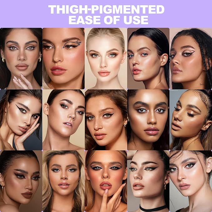 LAVONE Eyeliner Set - Waterproof Makeup Kit with Liquid Eye Liner Pencil, Gel Eyeliner and Angled Eye Liner Brush, Waterproof, Smudge Resistant, Long Lasting Formula - Black Brown