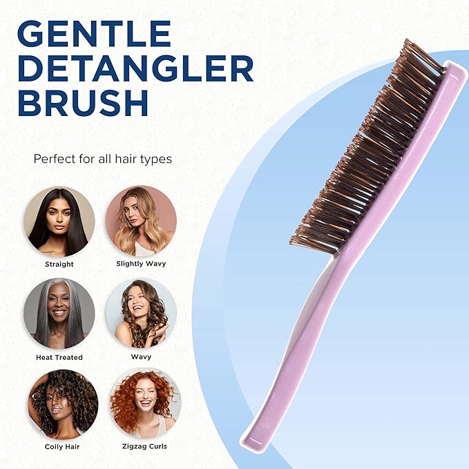 Giorgio Gentle Detangler Hair Brush for Men - Dual Length Bristles for Thick and Fine Hair, Scalp Massager, Travel-Friendly for All Hair Types & Textures, Wet or Dry Use