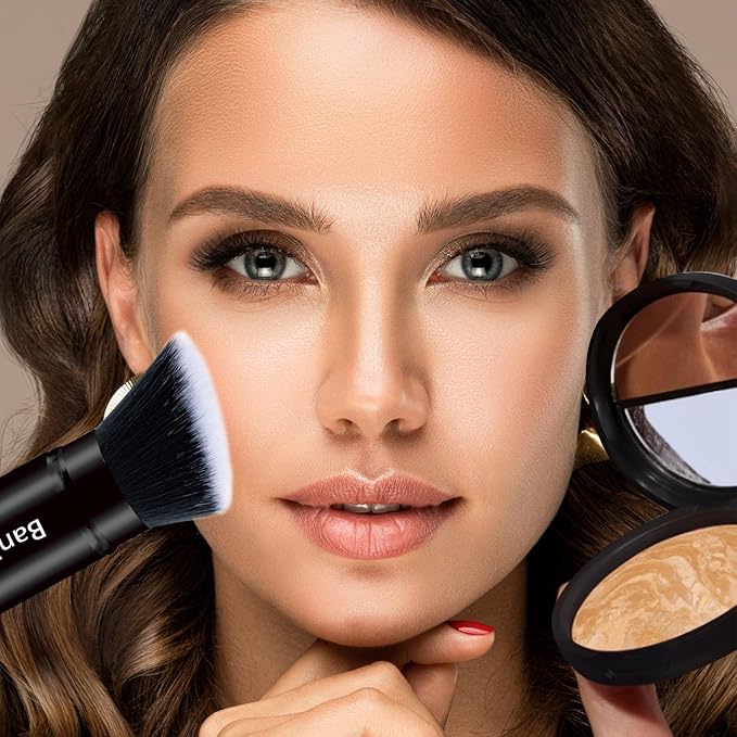 Makeup Brush Kabuki Face Brushes Retractable Travel Blush Kabuki Brush Portable Flawless for Foundation, Powder Blush, Bronzer, Buffing, Liquid, Cream, Cruelty Free with Cover(1PCS)