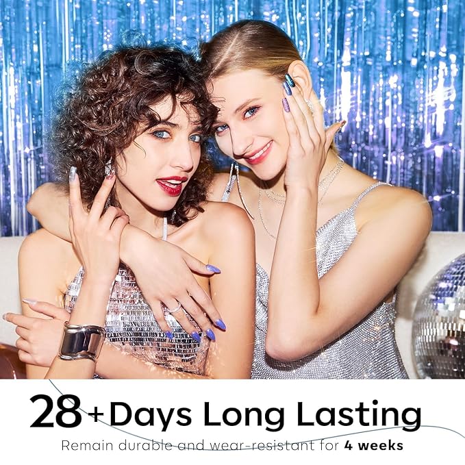 modelones Glitter Gel Nail Polish Set, 6 Colors Fall Winter Dark Red Pink Silver Gold Black Gel Polish Kit Shimmer Sparkle Reflective LED Soak Off Manicure Art Kit Home DIY Salon Gift for Women