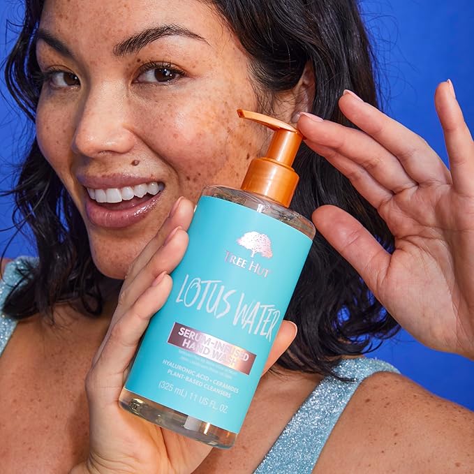 Tree Hut Lotus Water Serum Infused Hand Wash, Nourish & Hydrate Hands with Strengthening Skin Care, Long Lasting Scent, Cleanse & Lock in Moisture, 11 fl oz.