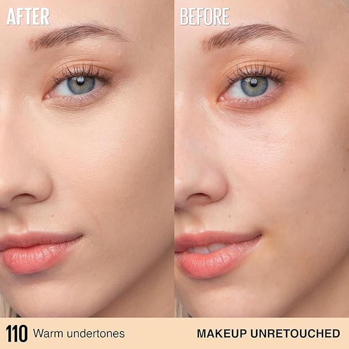 Maybelline Super Stay Lumi-Matte Foundation, Lightweight and Buildable Full Coverage Foundation Makeup For Up To 30HR Wear, 110, 1 Count