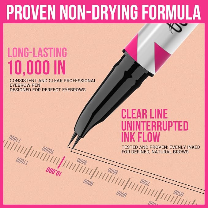 iMethod Curved Eyebrow Pen - 2-in-1 Dual-Ended Eyebrow Pencil with Curved Tip and Precise Brush-Tip, Microblading Eyebrow Pen for Natural Hair-Like Brows, Long Lasting, Reddish Brown