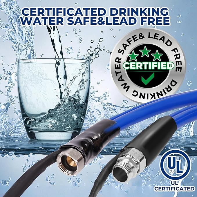 15FT Heated Water Hose for RV -45 Antifreeze, Electrically Heated Garden Hose, RV Accessory