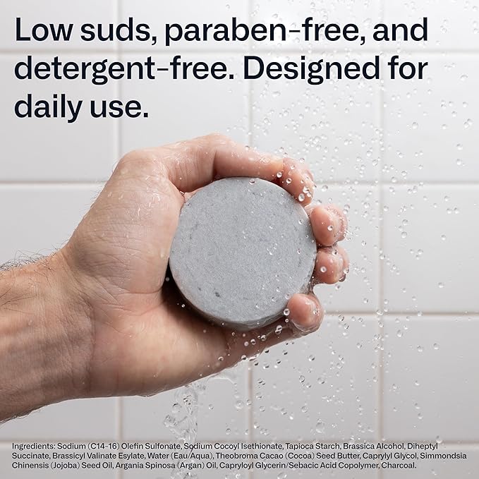 Modern Mammals Light Shampoo Bar - Minimalist Hair Care, Low Suds, Low Lather, Vegan, Sensitive Scalps, No Poo, Anti Poof, Natural Ingredients, Fragrance-Free (1 Bar + BarBag)