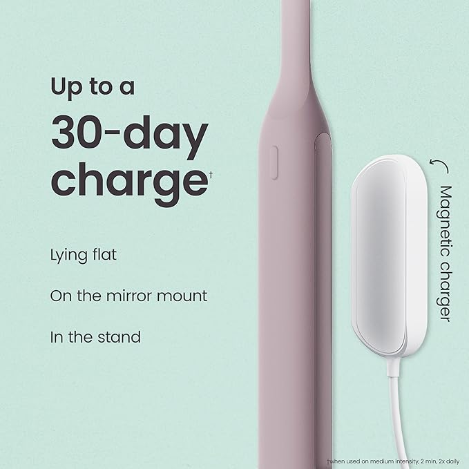 Quip Ultra Next Generation Smart Toothbrush - Timed Electric Toothbrush with Case - Replaceable Brush Head, Soft Bristles, Silicone Handle, 30-Day Battery Life - Travel Toothbrush - Dusk