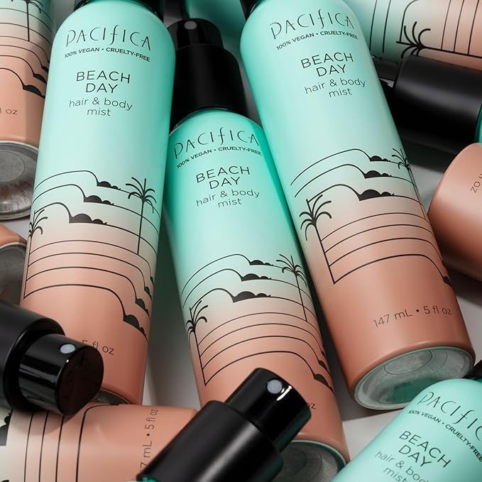 Pacifica Beach Day Hair Mist Perfume & Full Body Spray for Women - Body Mist Fragrance w/Bergamot, Orange Flower, Sandalwood, Amber, Musk & Suede Leather – Clean Beauty Alcohol-Free, Vegan 5 oz