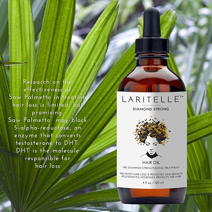 Laritelle Diamond Strong Hair Growth Treatment Oil – 4 oz – Organic Anti‑Thinning Scalp Oil with Jojoba, Saw Palmetto, Nettle & Rosemary – Vegan, Sulfate‑Paraben‑Free