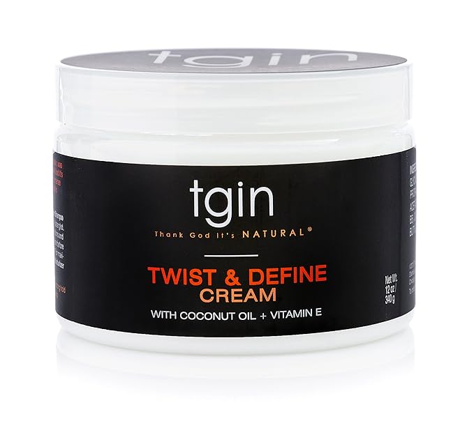 Thank God It's Natural tgin Twist and Define Cream, Hair Styling Cream - 12 Oz, Curly Hair - Paraben Free