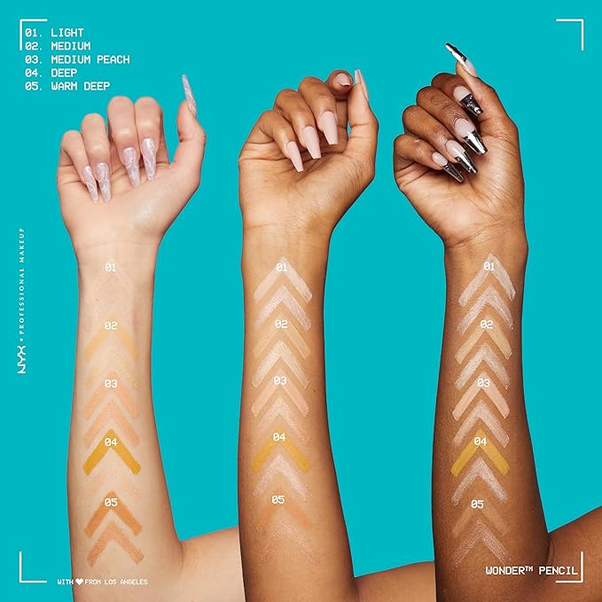 NYX PROFESSIONAL MAKEUP Wonder Pencil, Multi-Use Micro Highlighter & Concealer Stick - Warm Deep (Pack of 2)