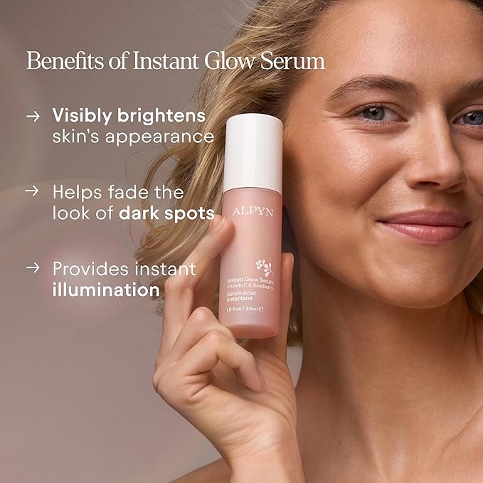 ALPYN Instant Brightening Glow Serum I Multitasking Serum I Visible Glow I Targets Fine Lines