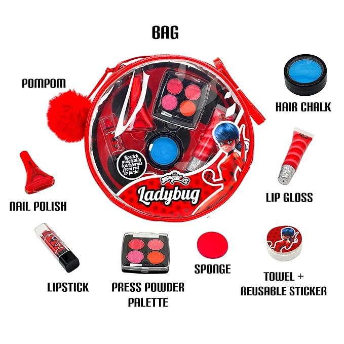 Miraculous Ladybug Kids Makeup Set - 10 Piece